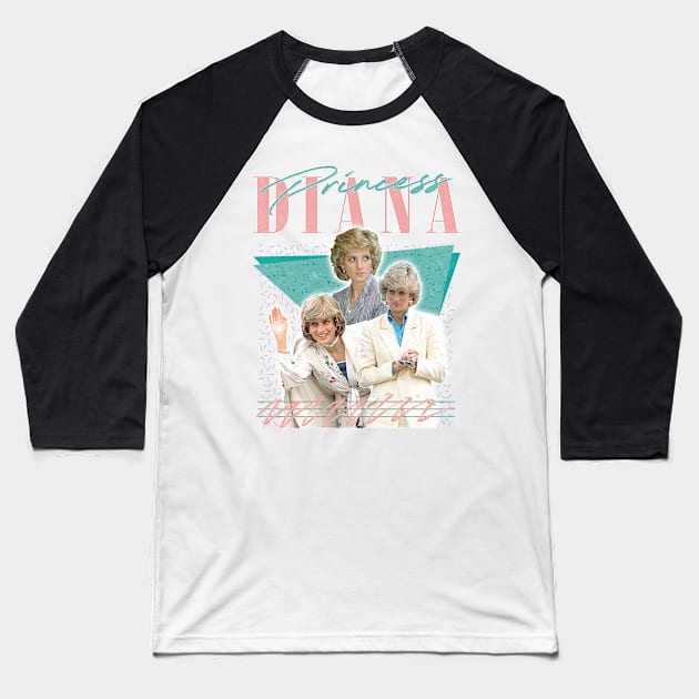 Princess Diana // Retro 80s Fan Artwork Baseball T-Shirt by DankFutura